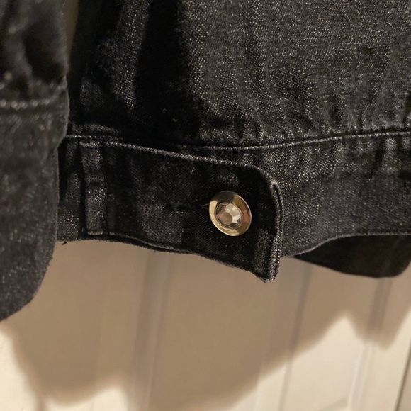 Quacker Factory Black Denim Rhinestones Shacket Shirt/Jacket Women’s Size 1X - Picture 8 of 8
